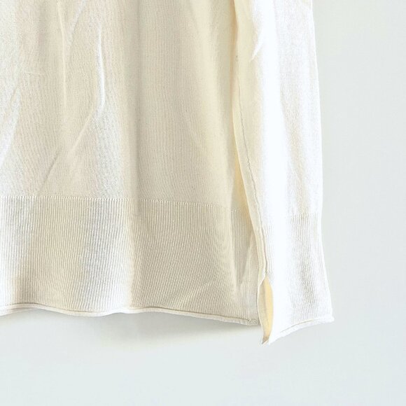 Joseph Cashair Merino Wool & Silk Sweater in Oyster White - Picture 9 of 10